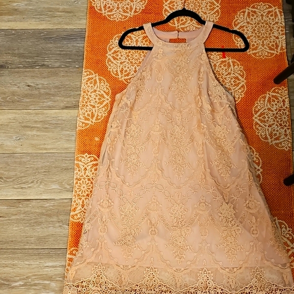 Altar'd State Lace Midi Halter Dress in Peach - Picture 6 of 15
